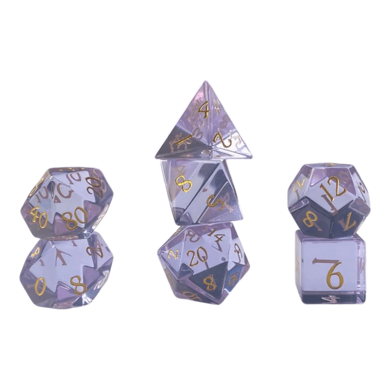 Lila Glaswürfel Set