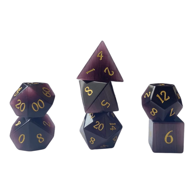 Dunkellila Opal Glaswürfel Set