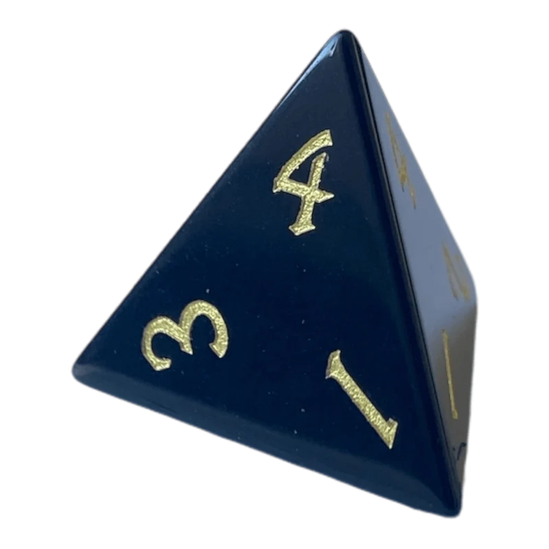 Schwarzer Obsidian Edelsteinwürfel W4