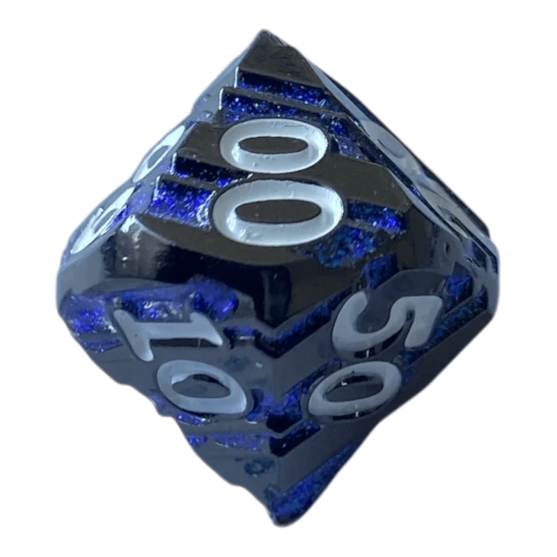 Schwarzer Nickel mit blauen Streifen Metallwürfel W10-0