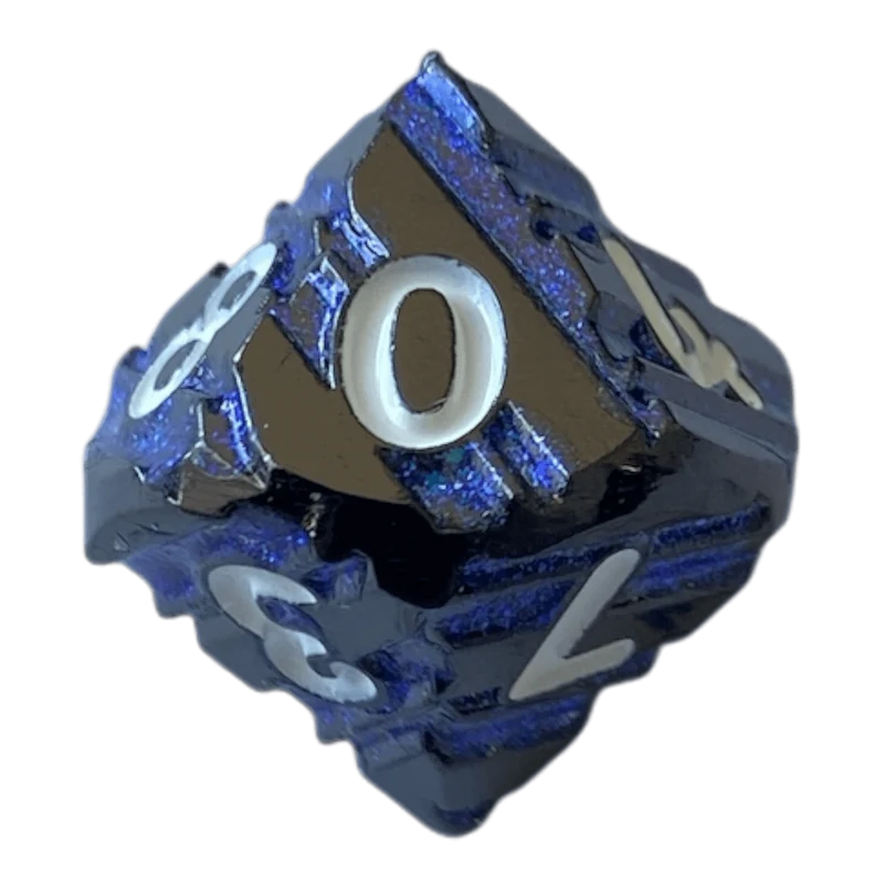 Schwarzer Nickel mit blauen Streifen Metallwürfel W10