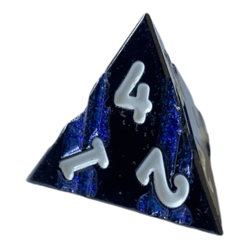 Schwarzer Nickel mit blauen Streifen Metallwürfel W4