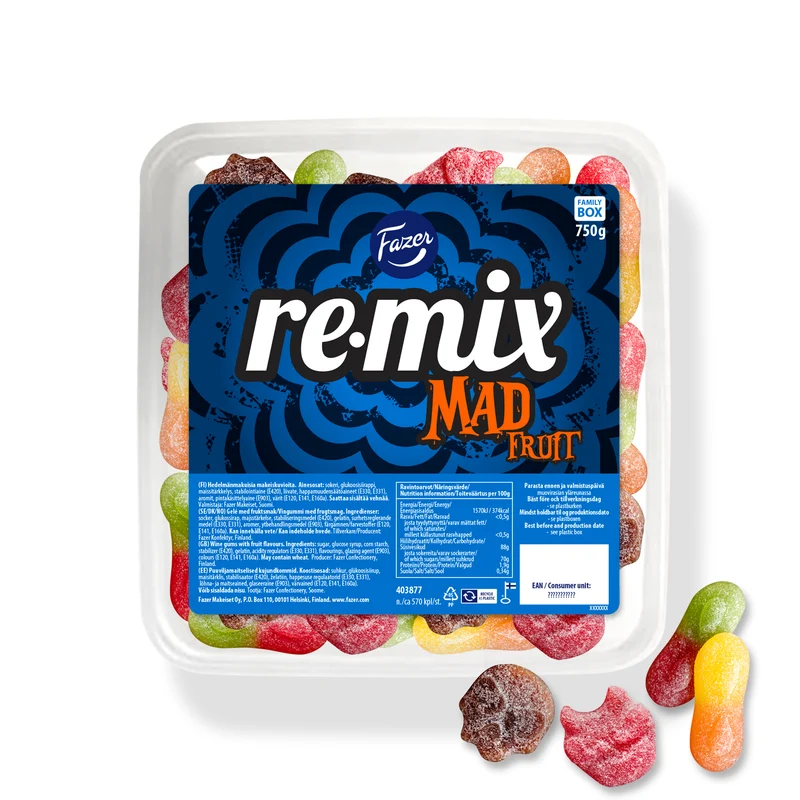 Fazer Remix Mad Fruit Mix irtokarkkilaatikko 750 g