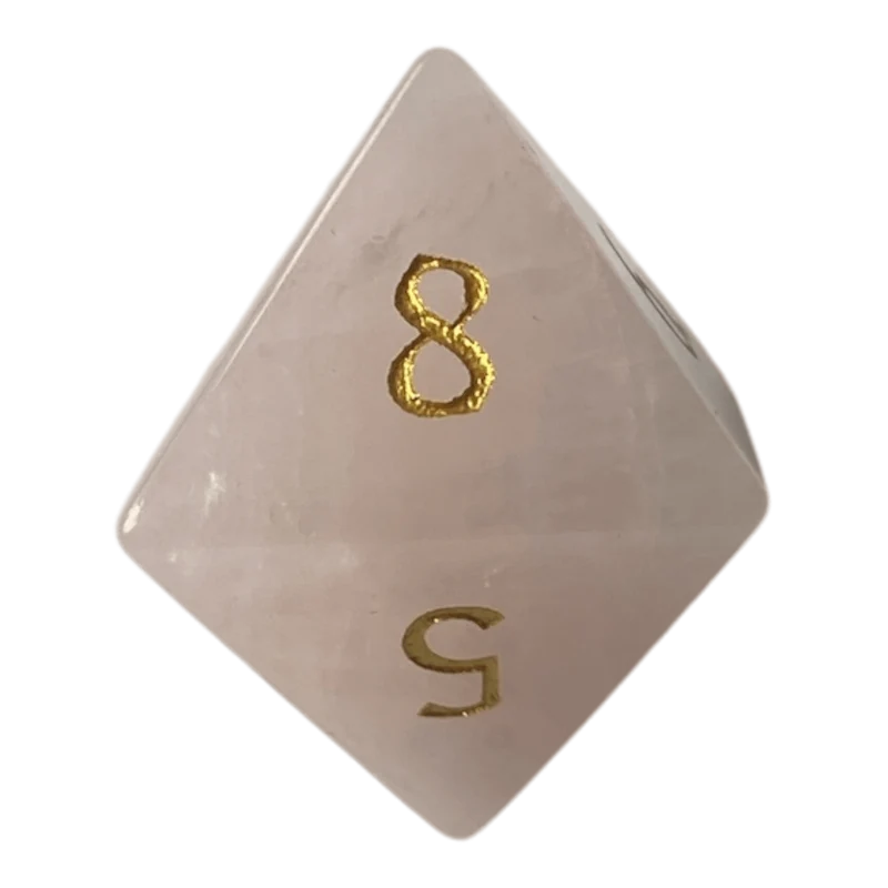 Rosenquarz Edelsteinwürfel W8