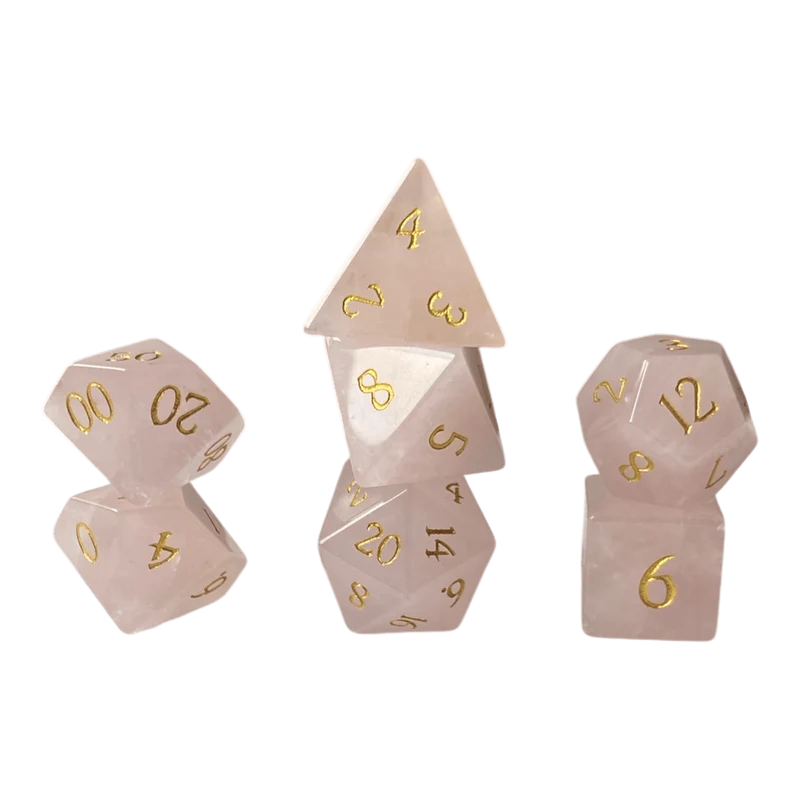 Rosenquarz Edelsteinwürfel Set