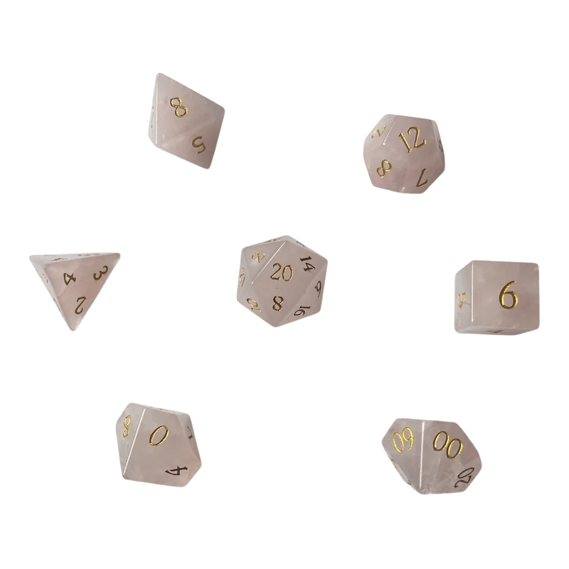 Rosenquarz Edelsteinwürfel Set