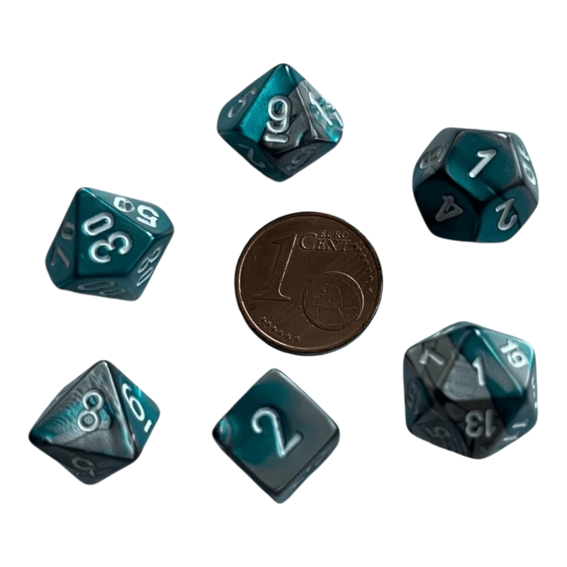 Chessex Mini Gemini Steel-Teal Set