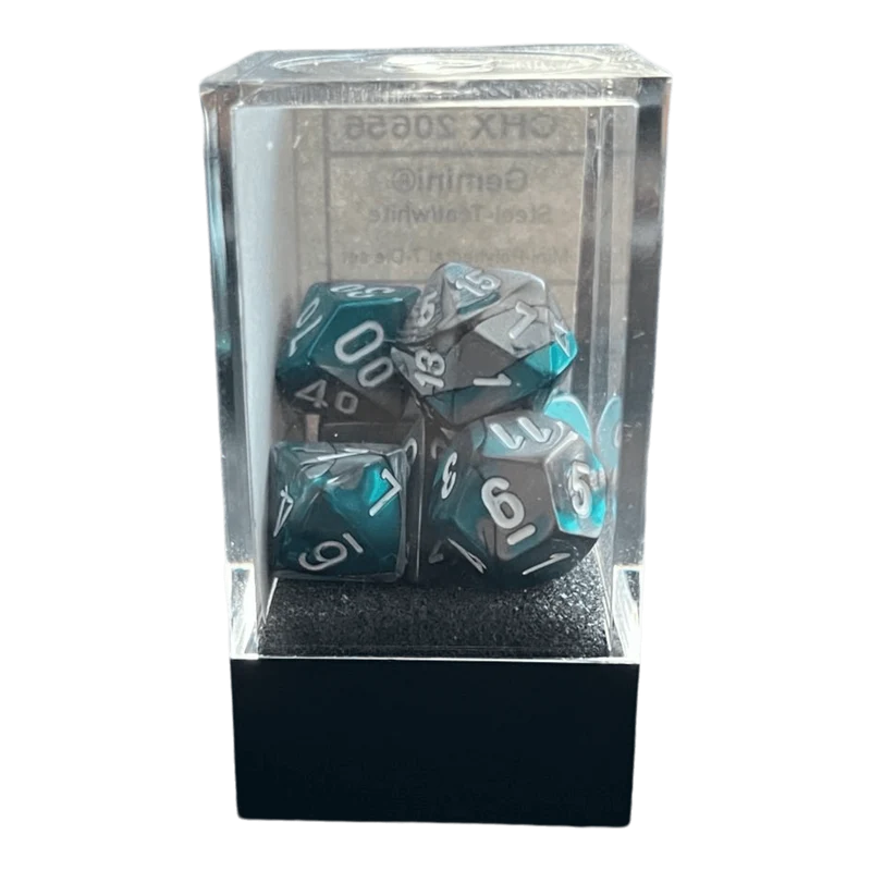 Chessex Mini Gemini Steel-Teal Set
