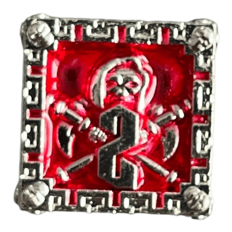 Grim Reaper Metallwürfel (silber/rot) W6