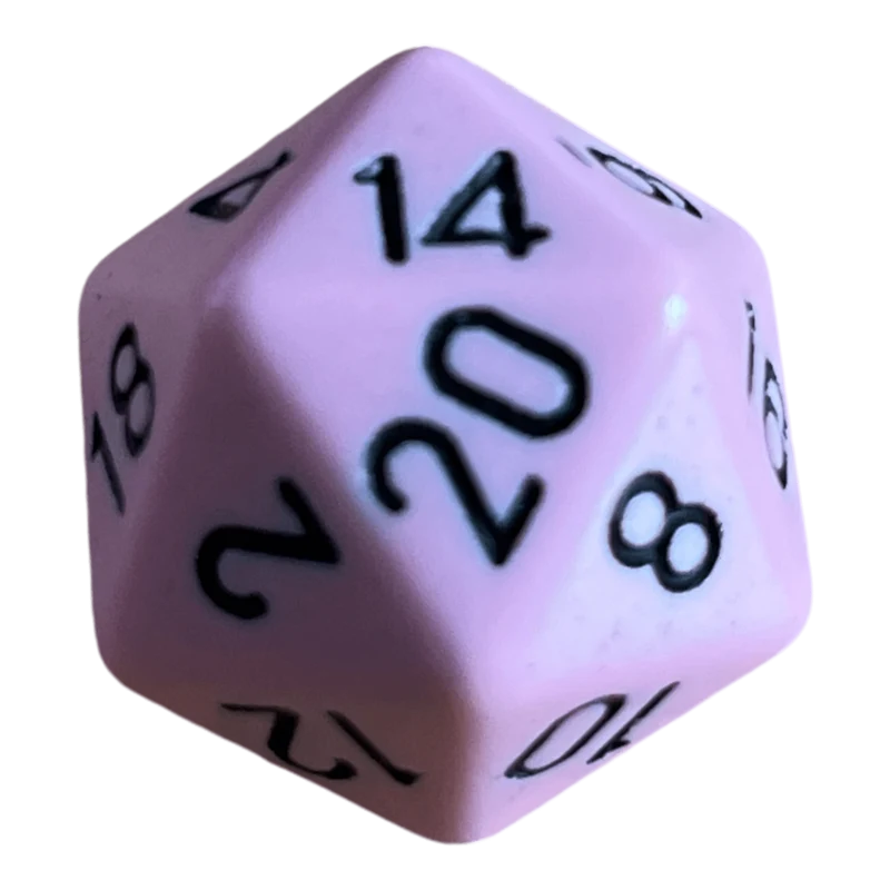 Chessex Opaque Pastel Pink/Black W20