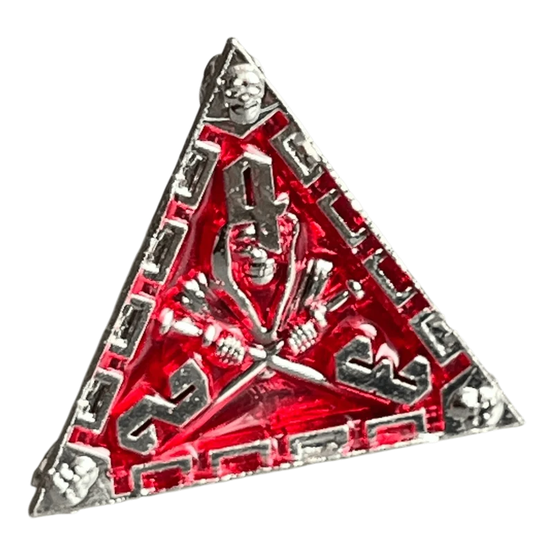 Grim Reaper Metallwürfel (silber/rot) W4