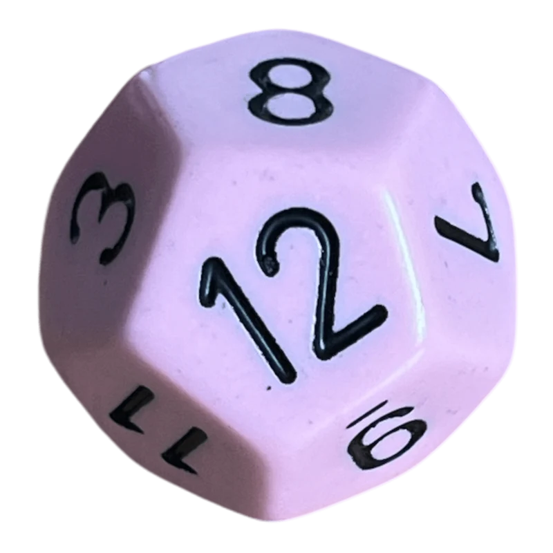 Chessex Opaque Pastel Pink/Black W12