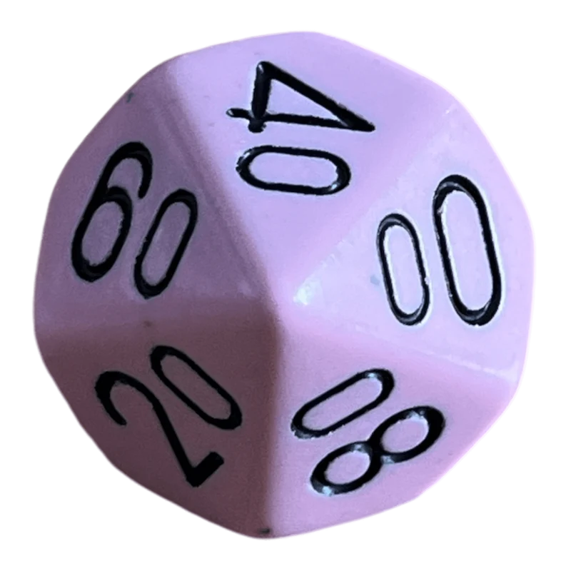 Chessex Opaque Pastel Pink/Black W10-0