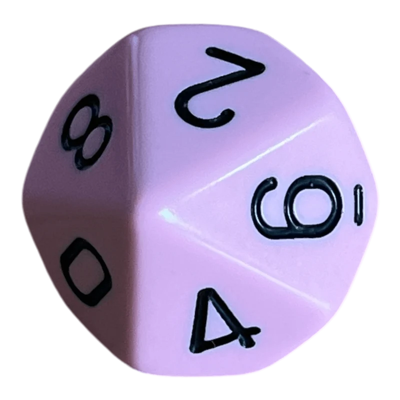 Chessex Opaque Pastel Pink/Black W10