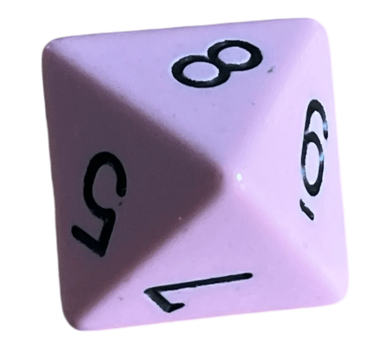 Chessex Opaque Pastel Pink/Black W8