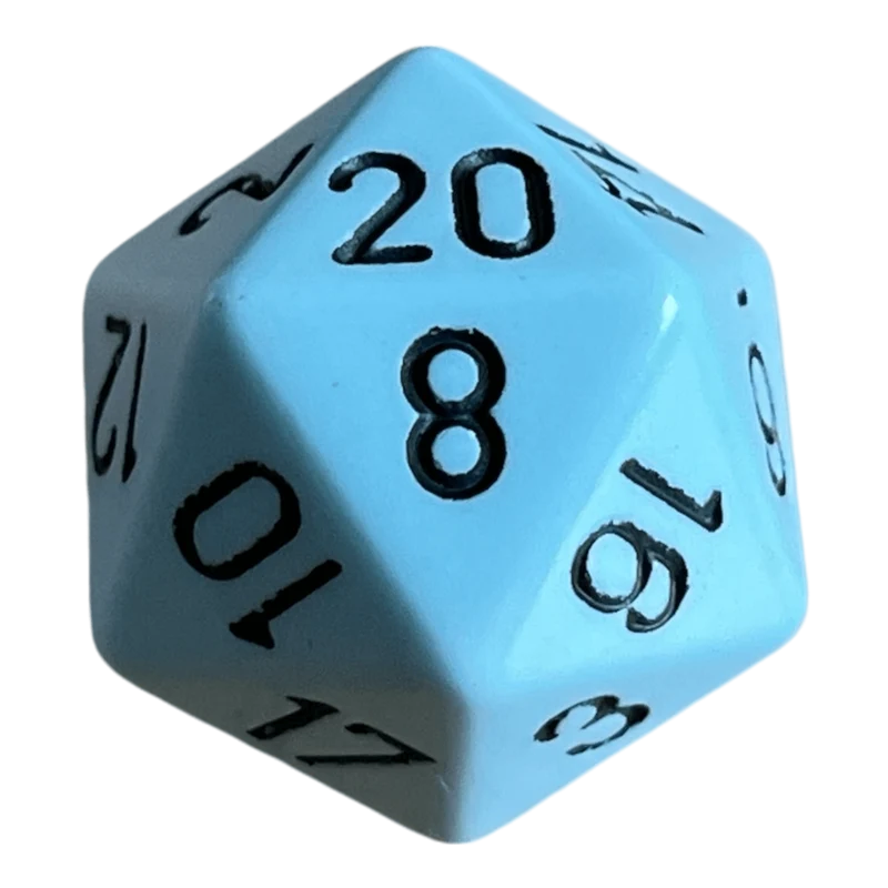 Chessex Opaque Pastel Blue/Black W20