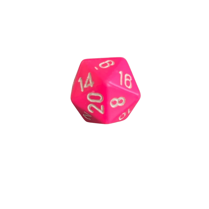 Chessex Opaque pink/white W20