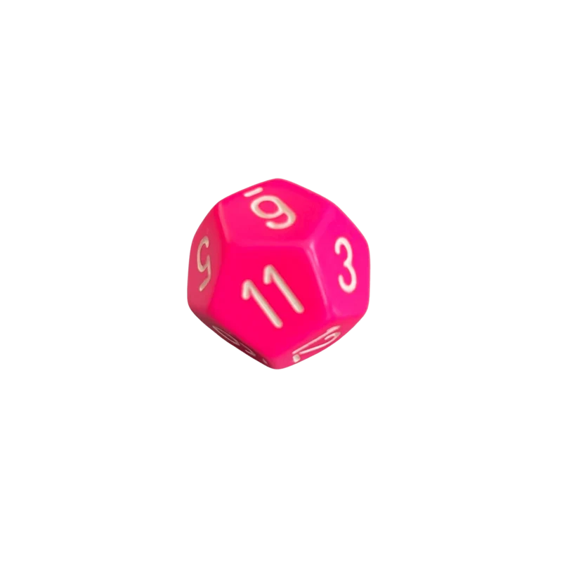 Chessex Opaque pink/white W12
