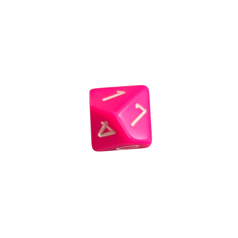 Chessex Opaque pink/white W10