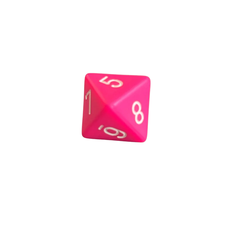 Chessex Opaque pink/white W8