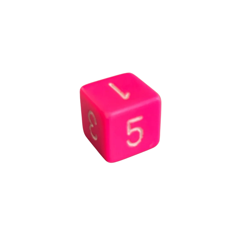 Chessex Opaque pink/white W6