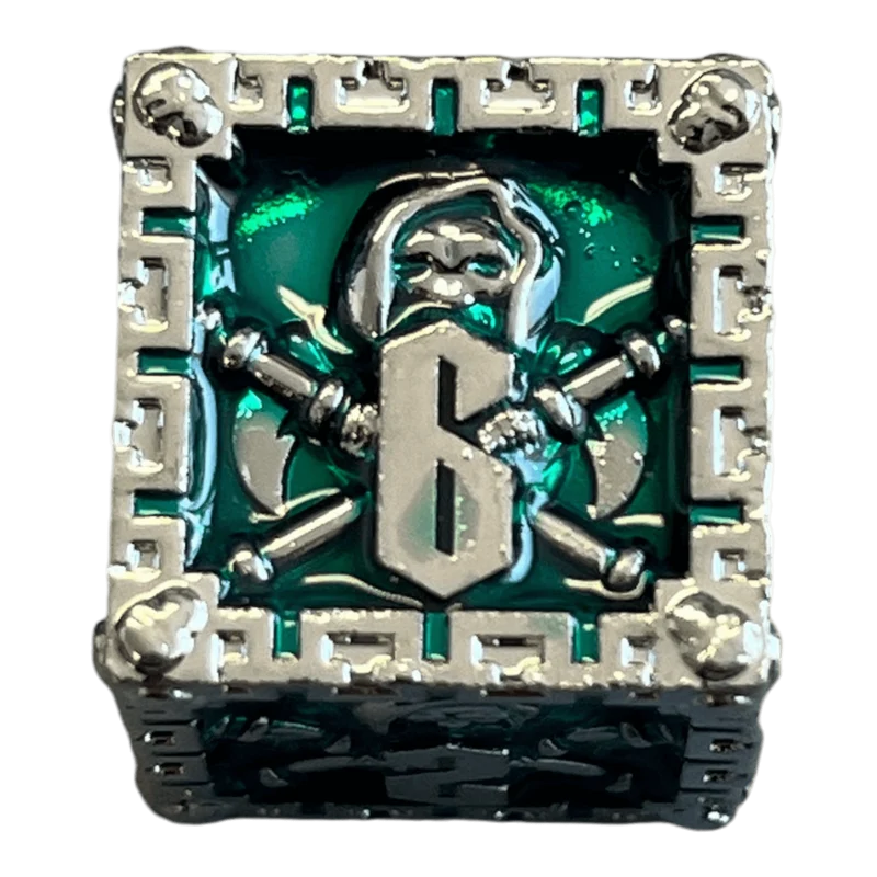 Grim Reaper Metallwürfel (silber/grün) W6
