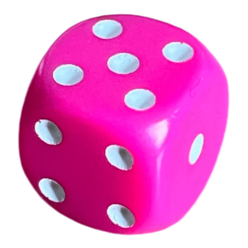 Chessex Opaque 12mm Pink/White W6