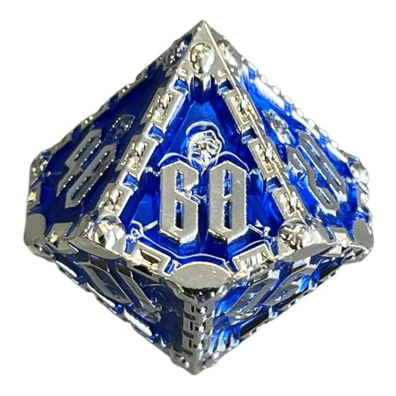 Grim Reaper Metallwürfel (silber/blau) W10-0