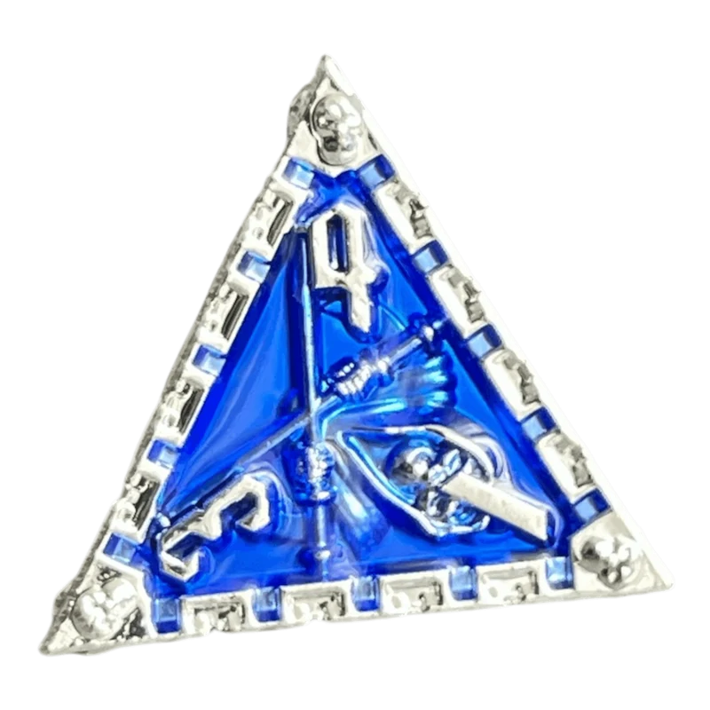 Grim Reaper Metallwürfel (silber/blau) W4
