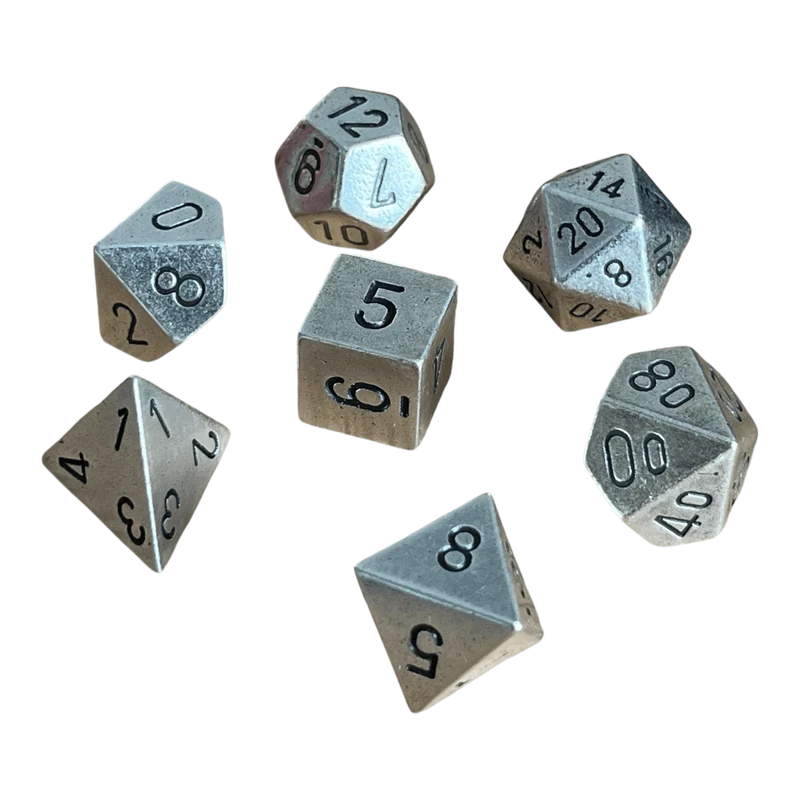 Chessex Solid Metal Silver Color Set