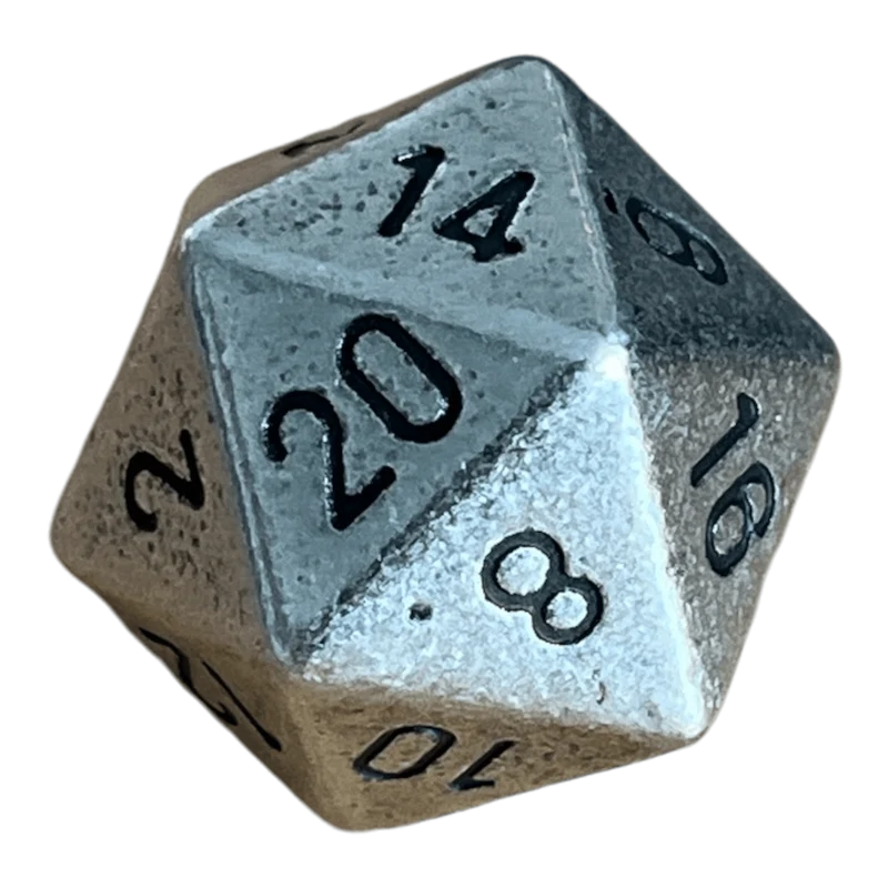 Chessex Solid Metal Silver Color W20