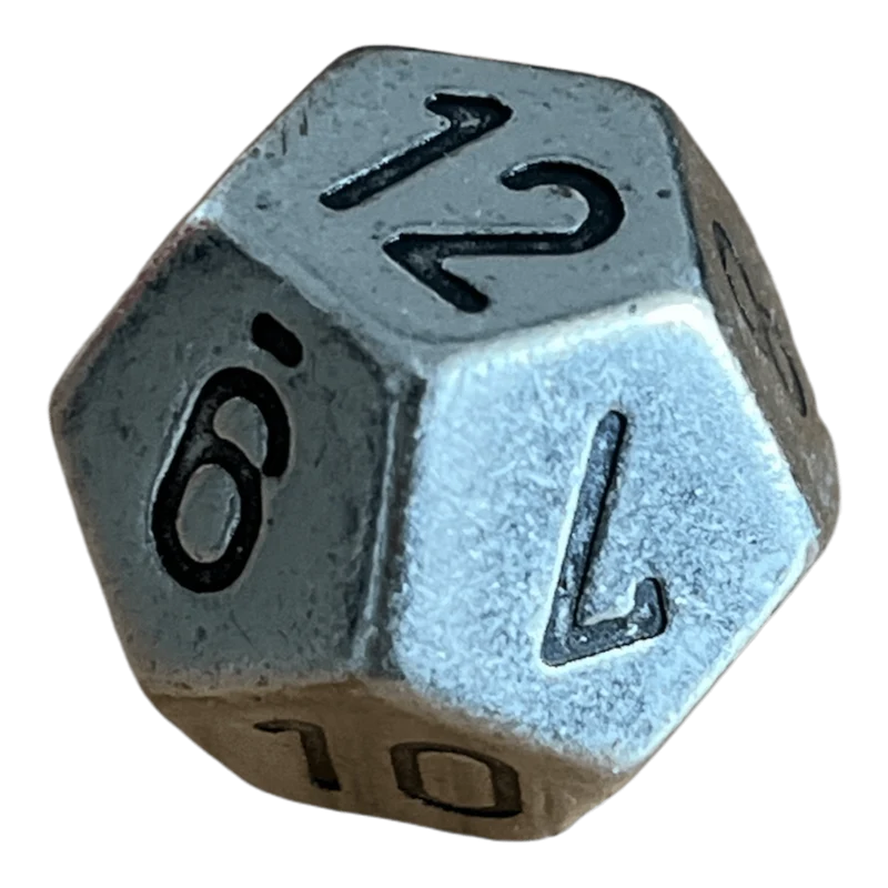 Chessex Solid Metal Silver Color W12
