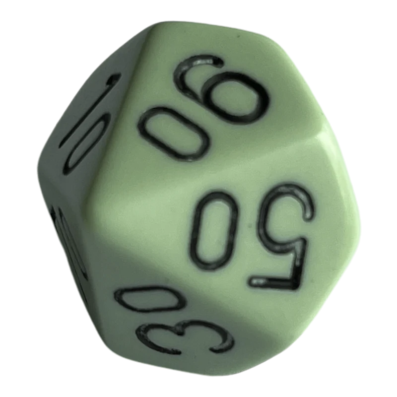 Chessex Opaque Pastel Green/Black W10-0