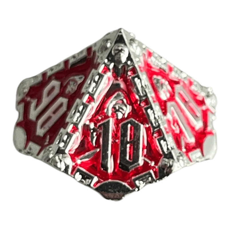 Grim Reaper Metallwürfel (silber/rot) W10-0