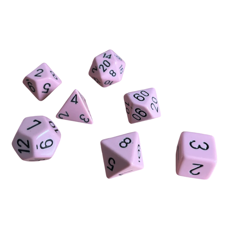 Chessex Opaque Pastel Pink/Black Set