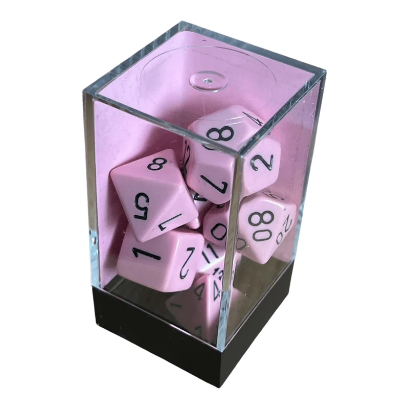 Chessex Opaque Pastel Pink/Black Set