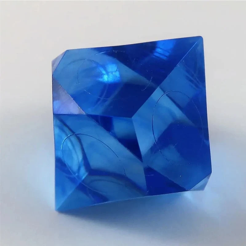PräzisionsWürfel W10 blau klar blanko