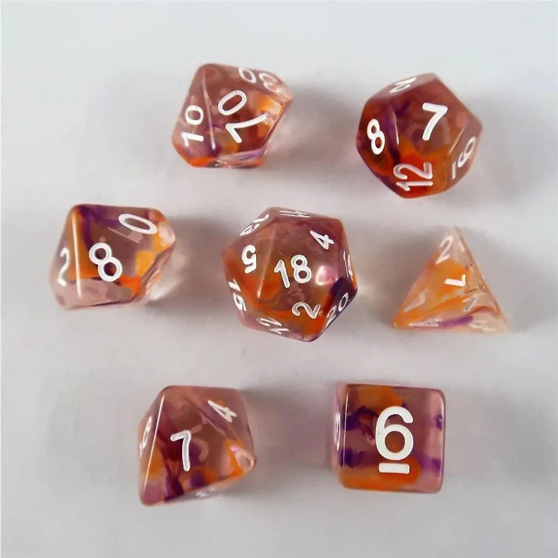 Swirl Dice orange-purple Set