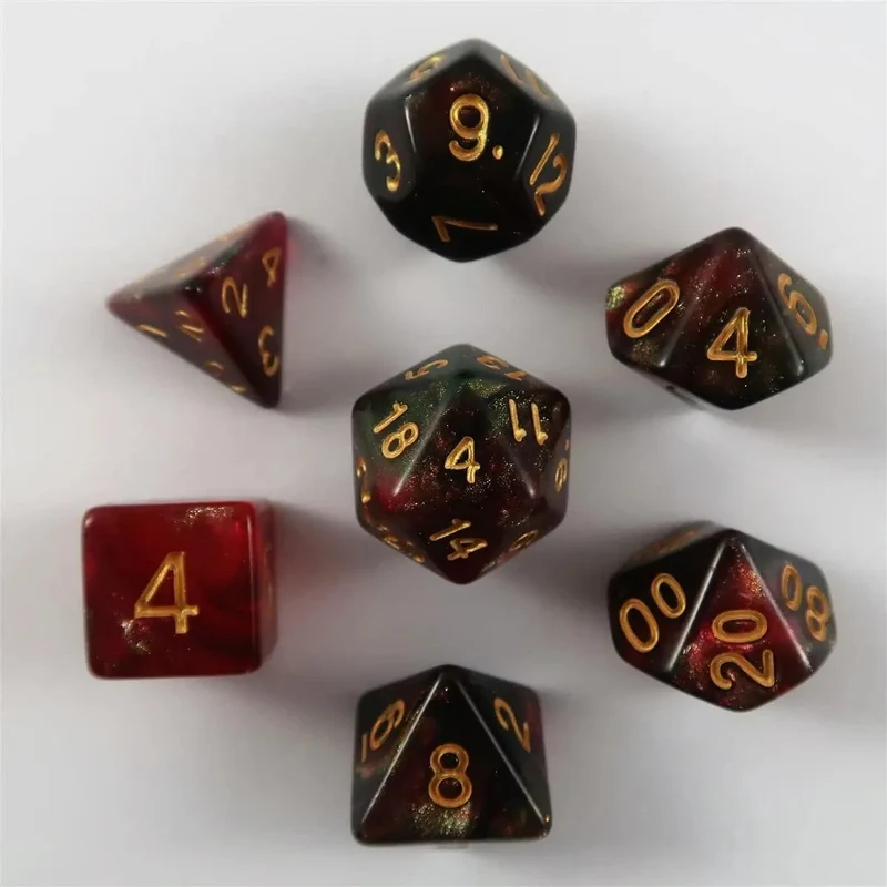 Shimmer Dice red-black Set