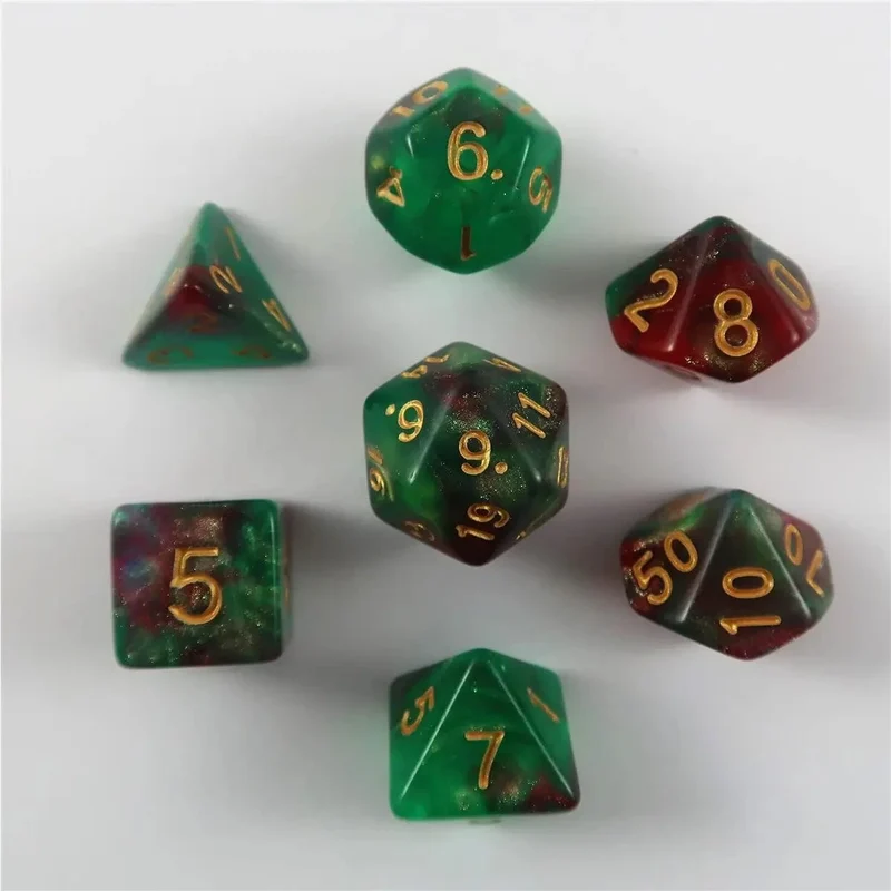 Shimmer Dice green-red Set