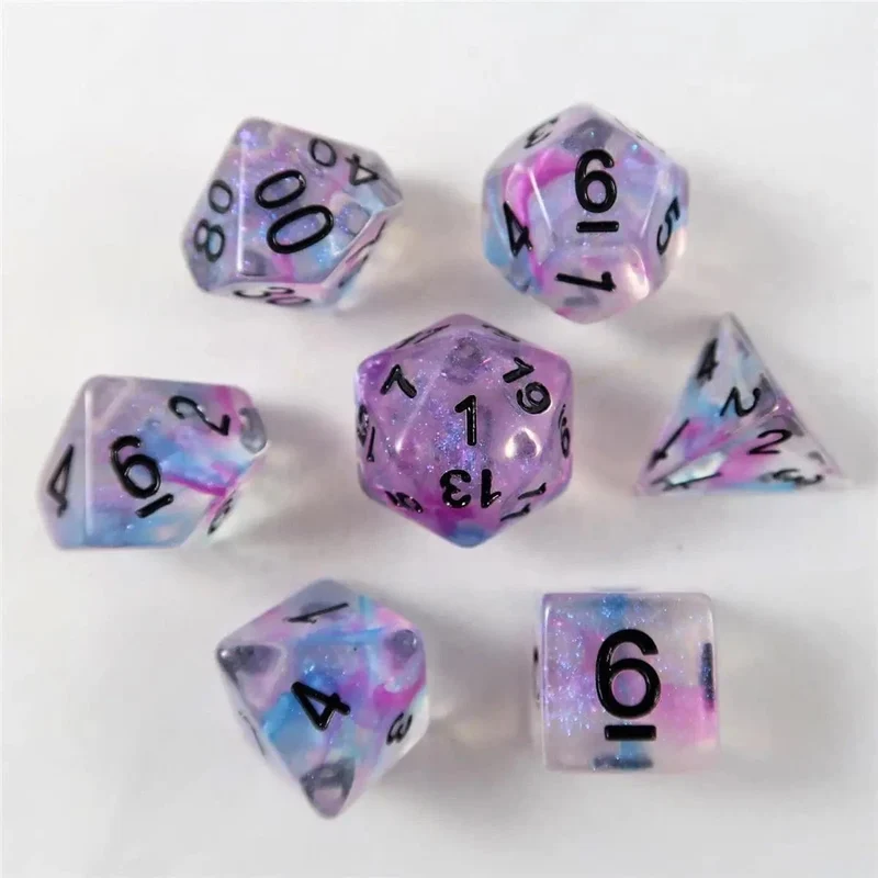 Shimmer Dice blue-purple Set