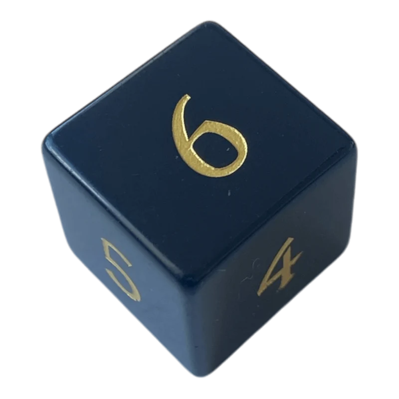 Schwarzer Obsidian Edelsteinwürfel W6