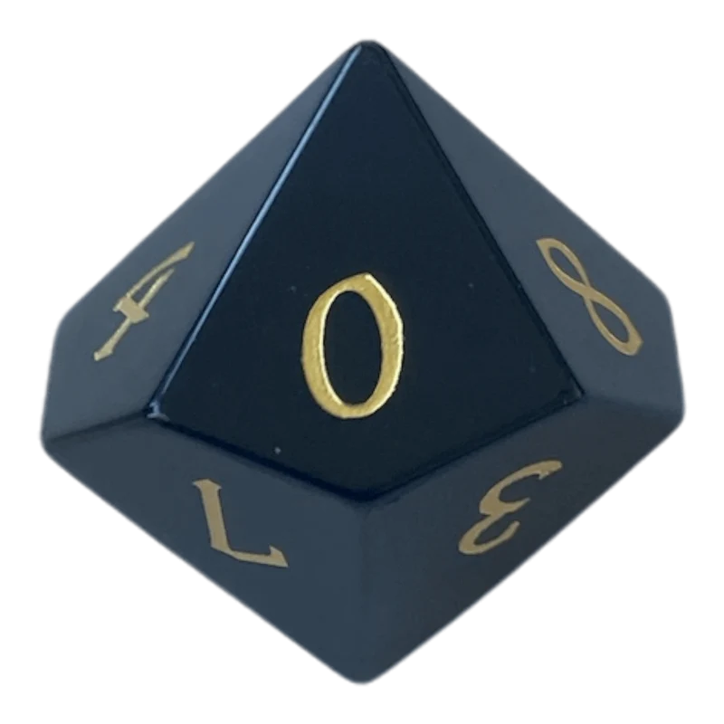 Schwarzer Obsidian Edelsteinwürfel W10