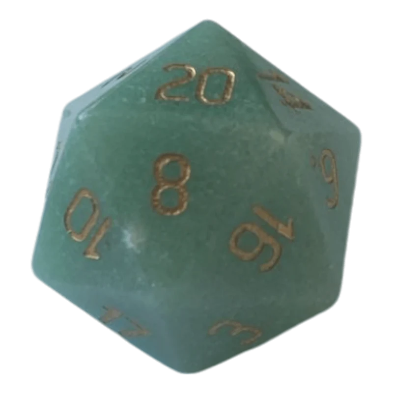 Grüner Aventurine Edelsteinwürfel W20