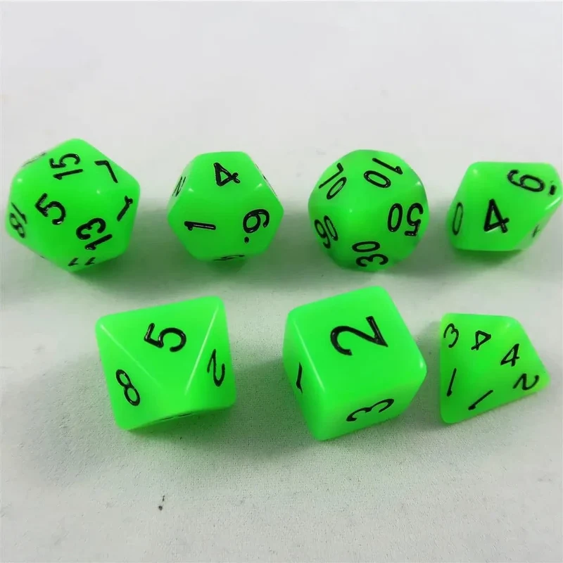 Fluoreszierende Würfel grün Set