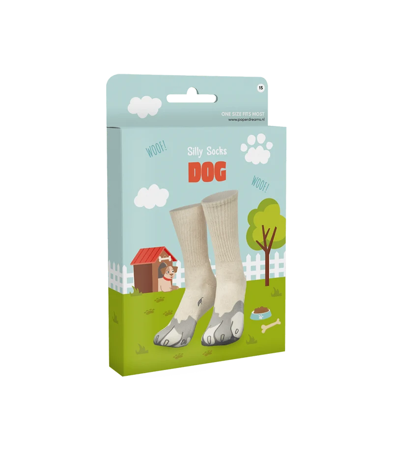 Lustige Socken mit Hundepfoten