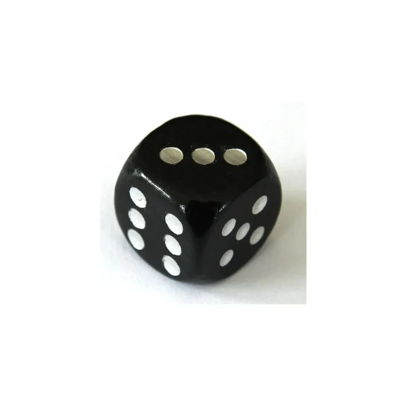 HolzWürfel W6 18mm Schwarz/Silber (Rp)