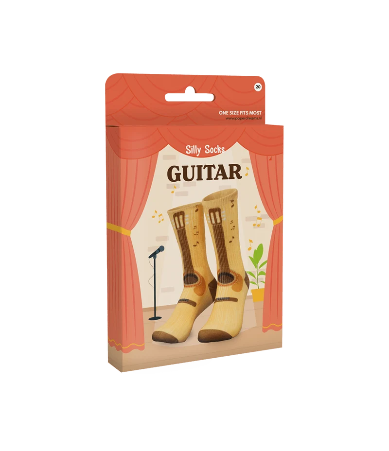 Lustige Socken mit Gitarrenmotiv