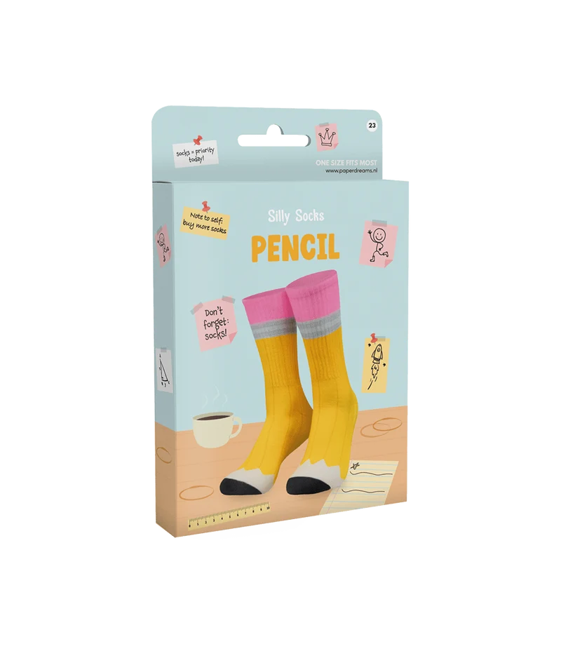 Lustige Socken mit Bleistift