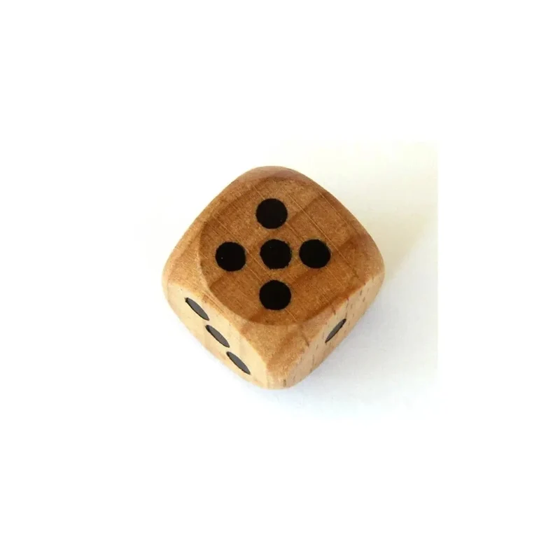 HolzWürfel W6 12mm Natur/Schwarz